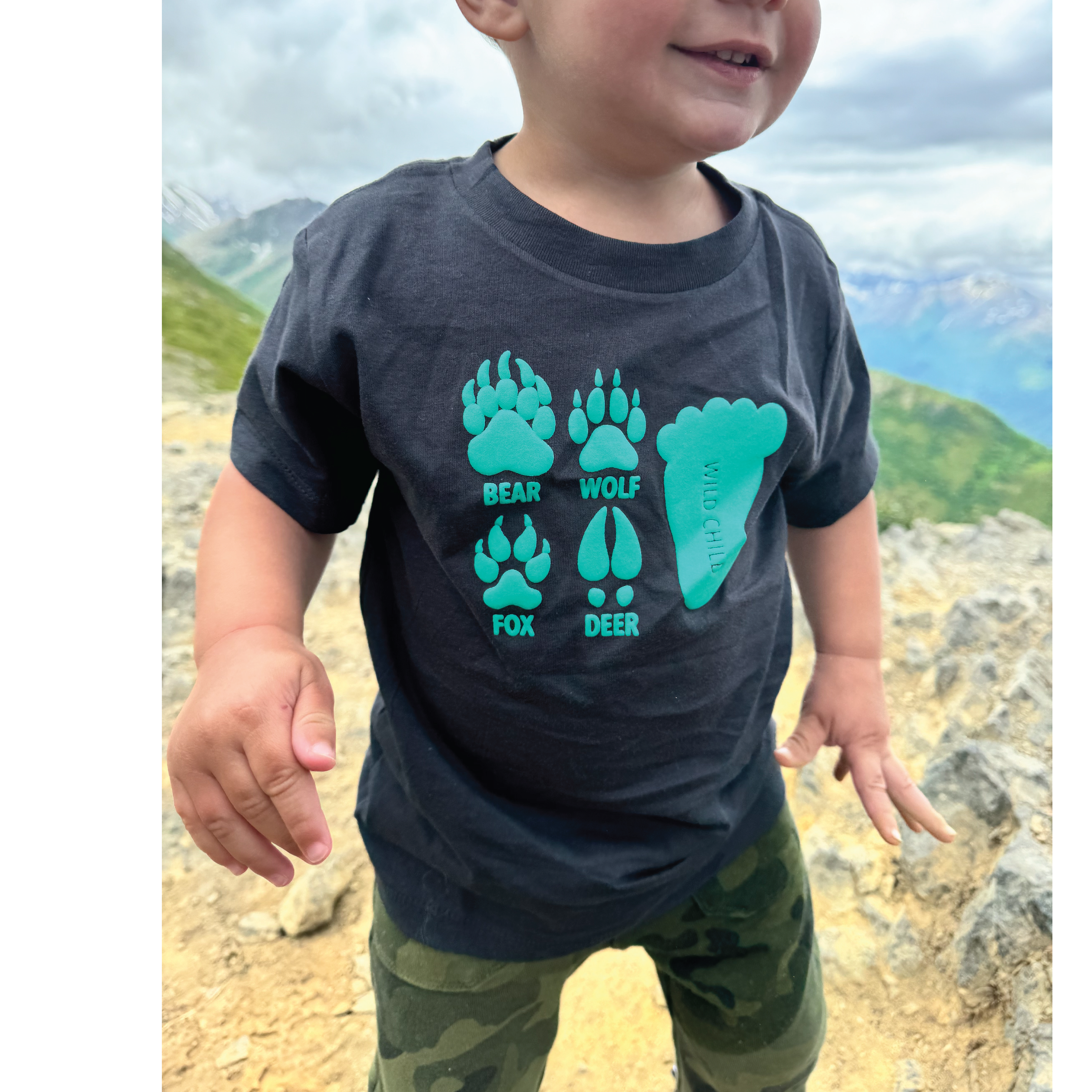 Animal Prints - Short Sleeve Toddler Tee - Teal