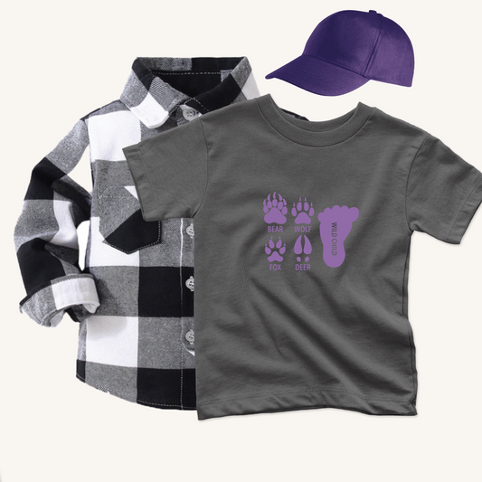 Animal Prints -Short Sleeve Tee- Purple