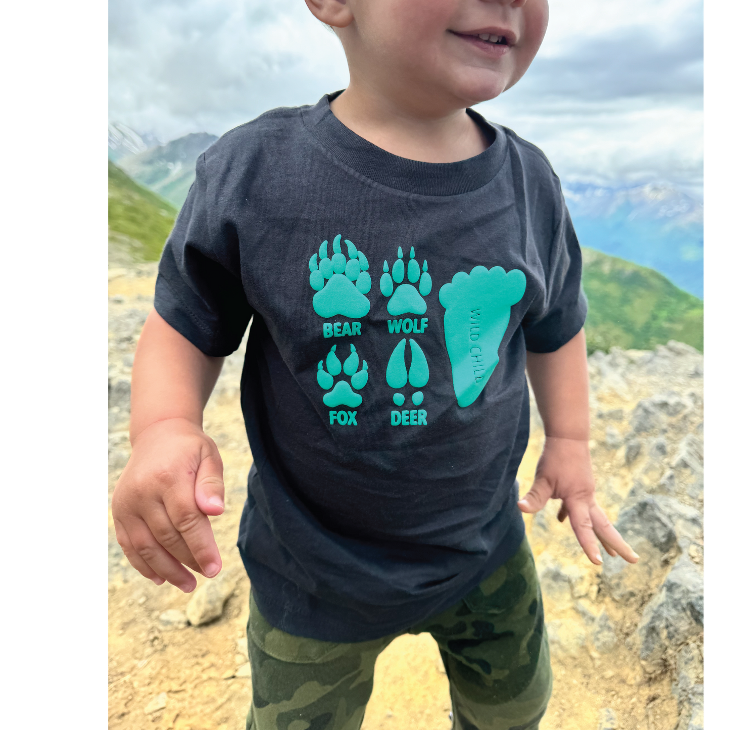 Animal Prints - Short Sleeve Toddler Tee - Teal